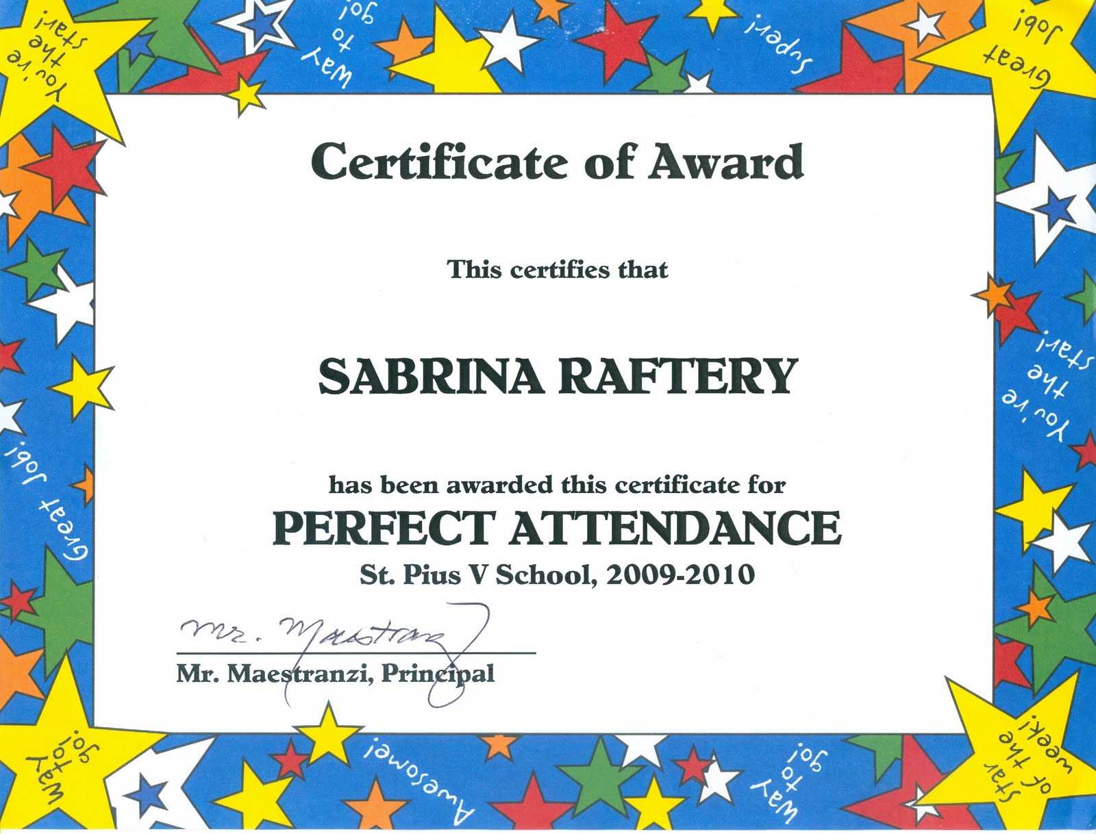 100 Attendance Certificate Template – Klauuuudia For Perfect Attendance Certificate Template