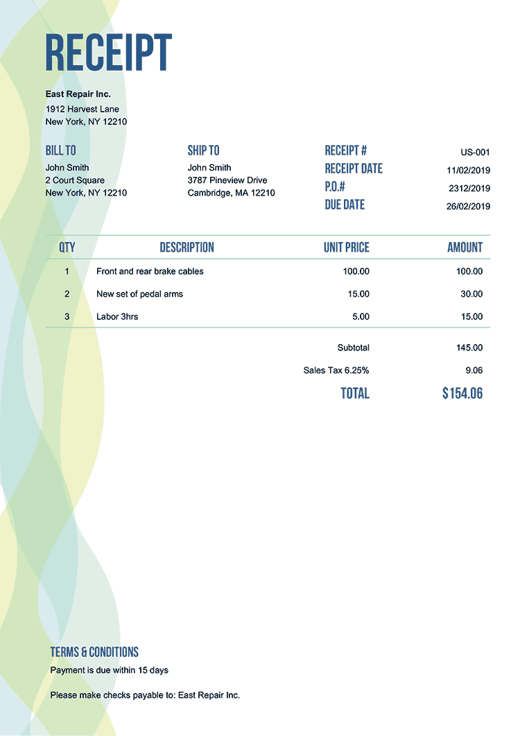 100 Free Receipt Templates | Print & Email Receipts As Pdf For Fake Credit Card Receipt Template