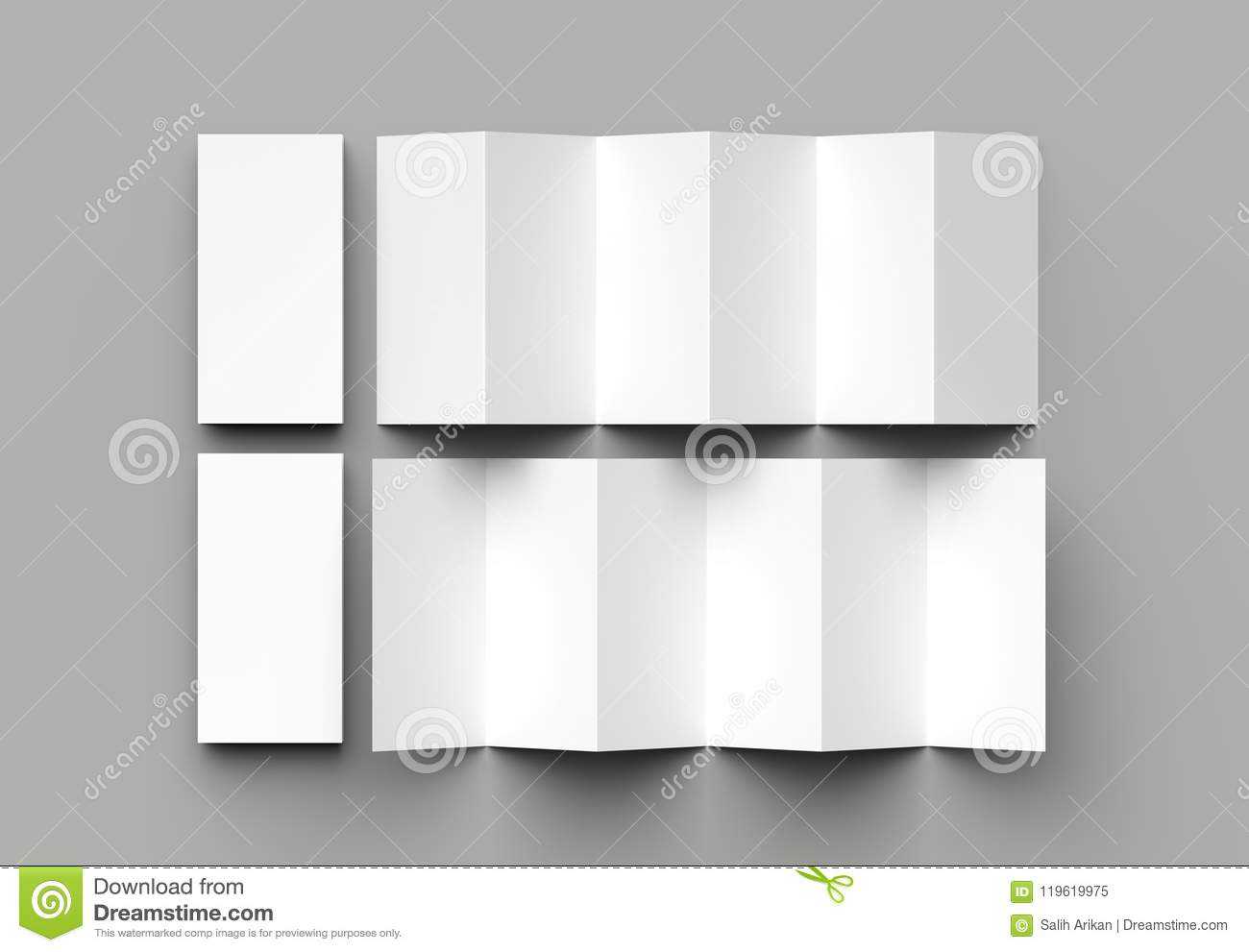 12 Page Leaflet, 6 Panel Accordion Fold - Z Fold Vertical Intended For 6 Panel Brochure Template