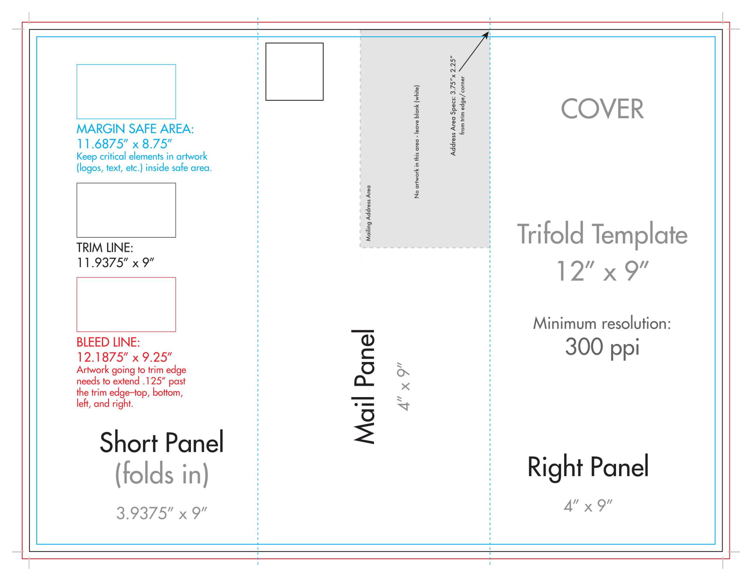 12" X 9" Rack Brochure Template (Tri Fold) – U.s. Press With Regard To Three Fold Card Template