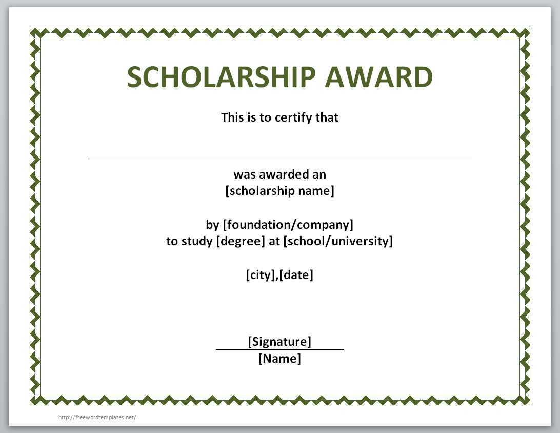 13 Free Certificate Templates For Word » Officetemplate In Scholarship Certificate Template
