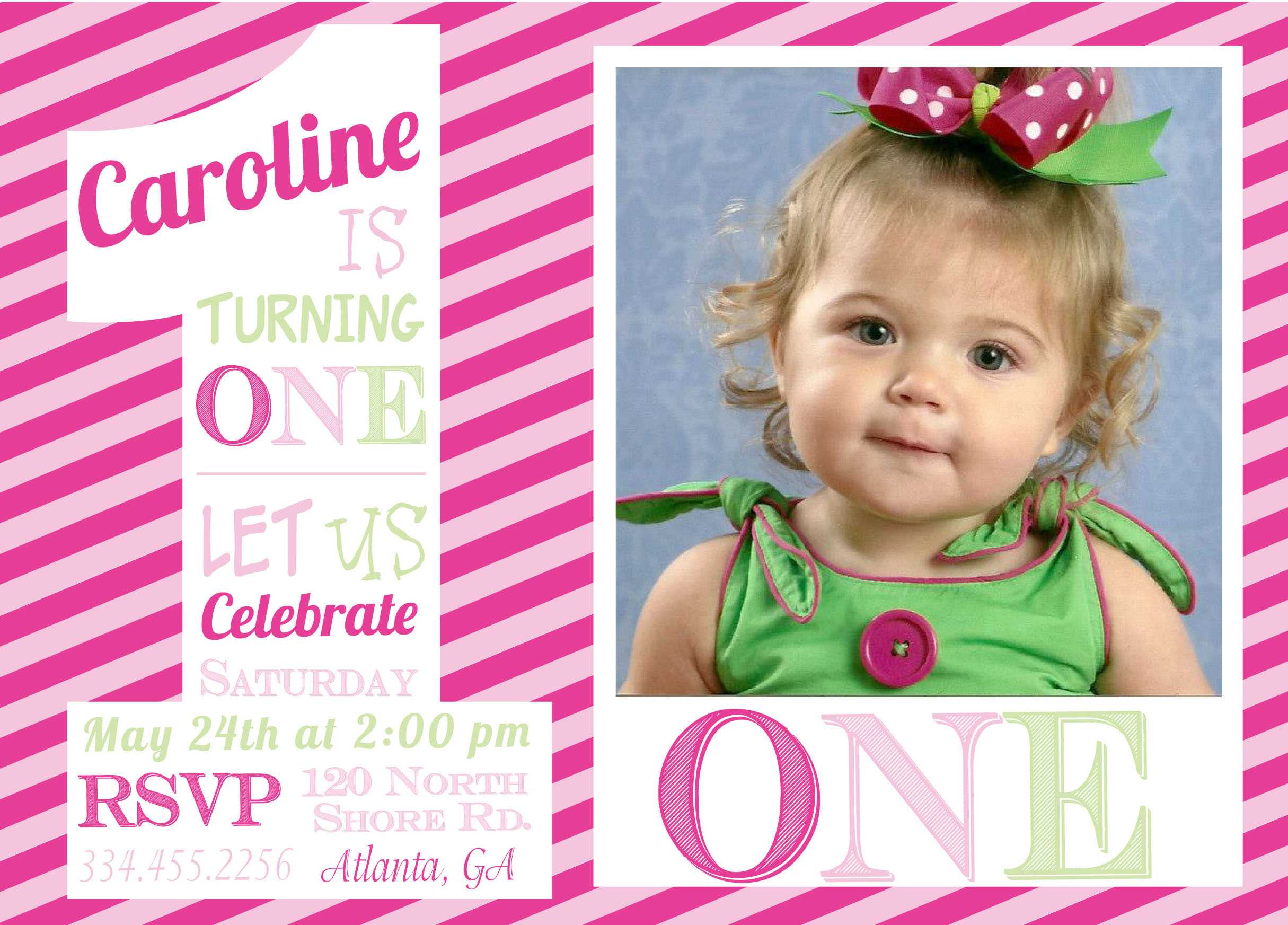 1St Birthday Invitations Girl Free Template : First Birthday Within First Birthday Invitation Card Template