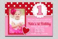 1St Birthday Invitations Girl Free Template : Valentines pertaining to First Birthday Invitation Card Template