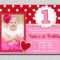 1St Birthday Invitations Girl Free Template : Valentines pertaining to First Birthday Invitation Card Template