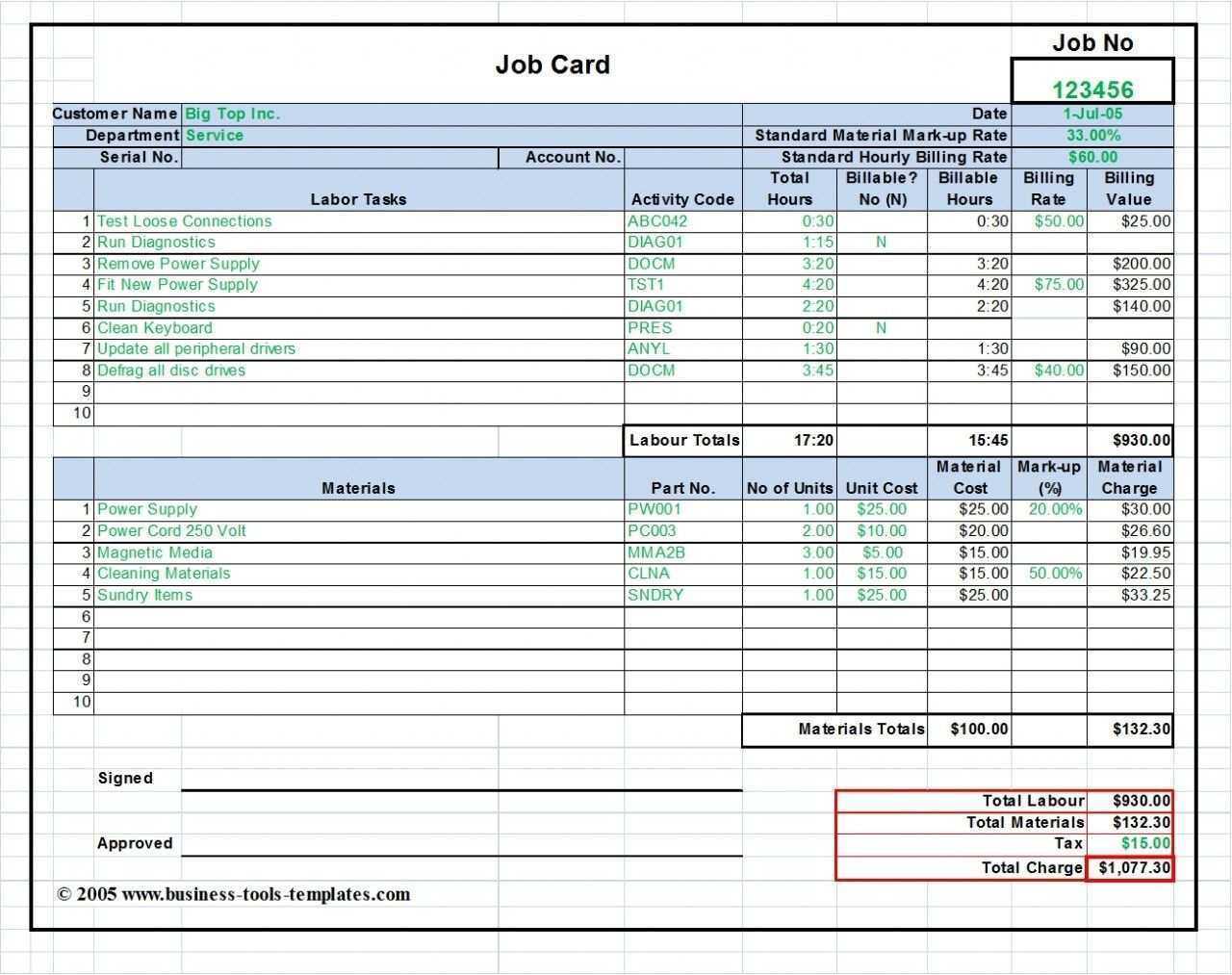 23 Blank Job Card Template Word For Ms Word For Job Card Throughout Rate Card Template Word