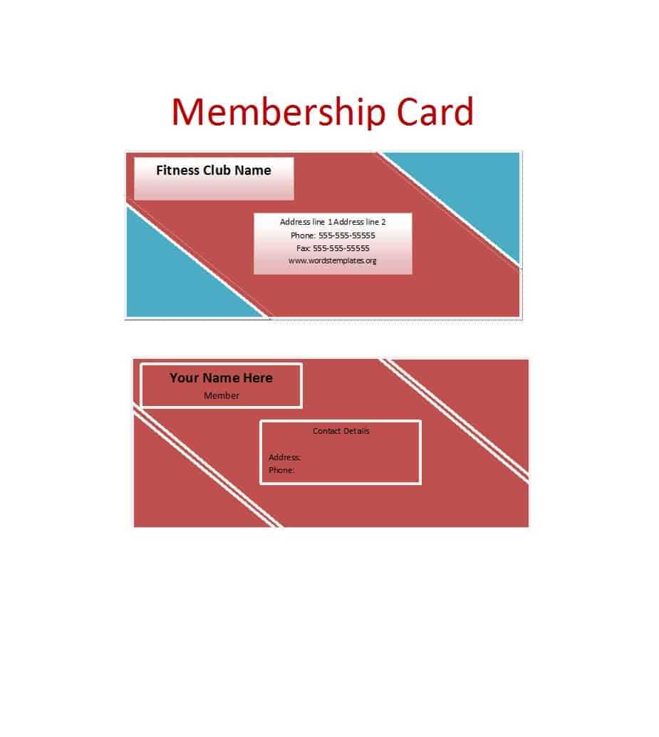 25 Cool Membership Card Templates & Designs (Ms Word) ᐅ With Regard To Template For Membership Cards