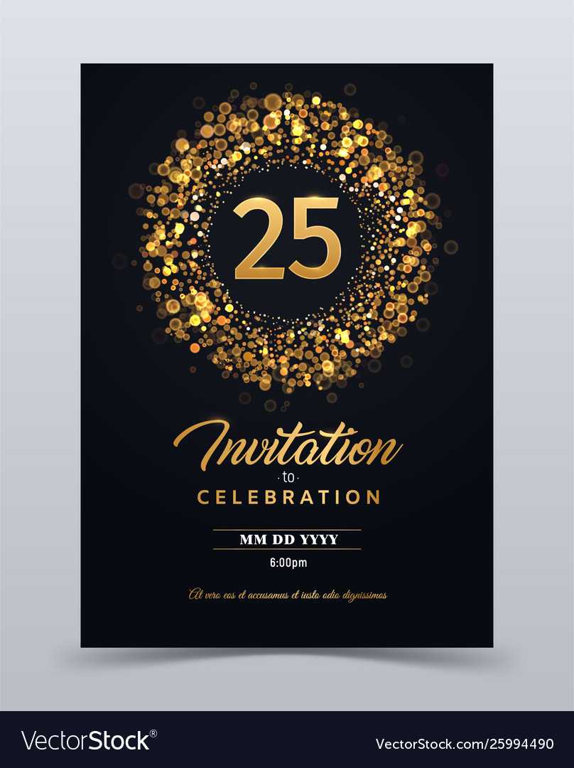 25 Years Anniversary Invitation Card Template Throughout Template For Anniversary Card
