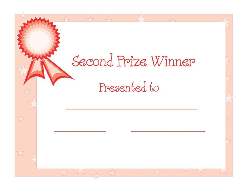 2Nd Prize Winner Certificate Powerpoint Template Designed For Award Certificate Template Powerpoint