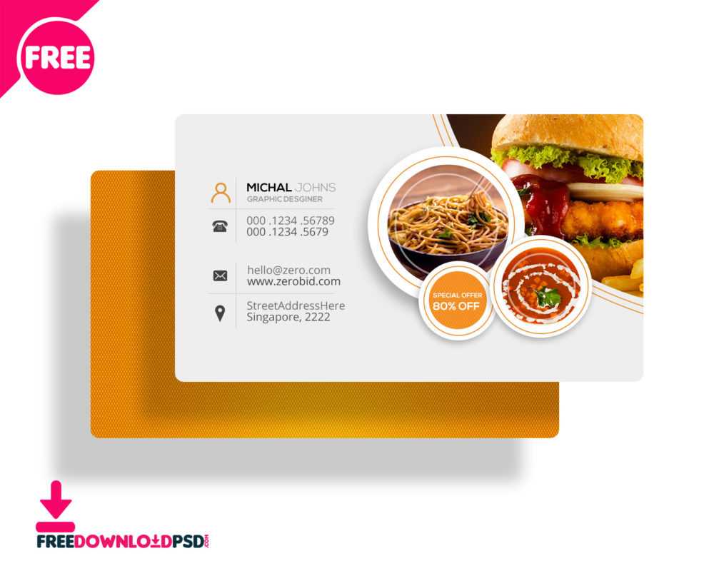 30+ Delicate Restaurant Business Card Templates | Decolore In Food Business Cards Templates Free