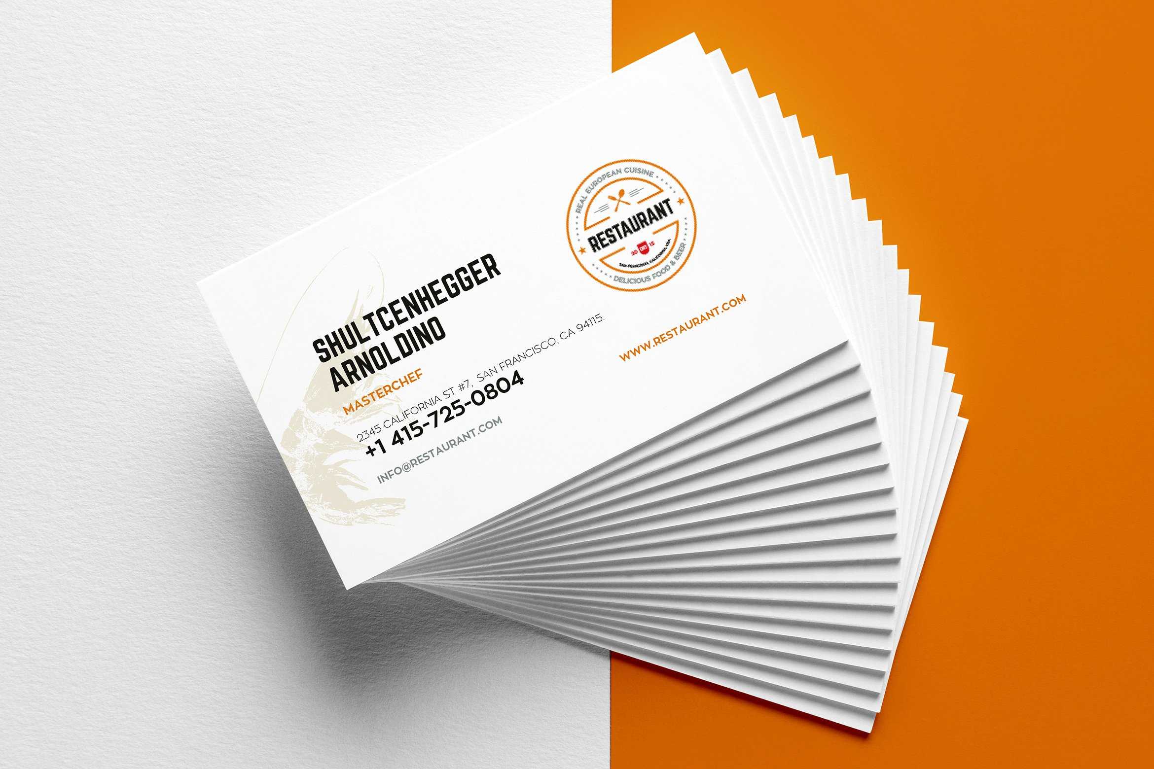 30+ Delicate Restaurant Business Card Templates | Decolore In Restaurant Business Cards Templates Free