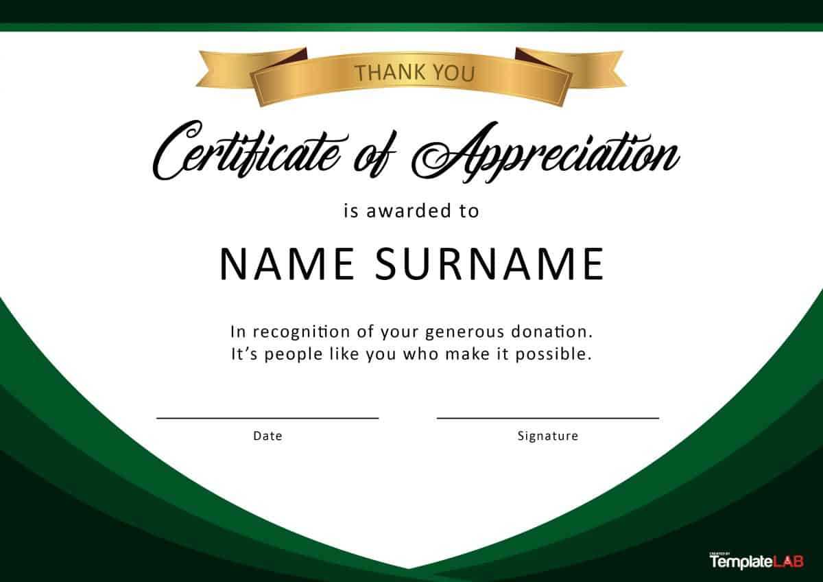 30 Free Certificate Of Appreciation Templates And Letters Inside Printable Certificate Of Recognition Templates Free