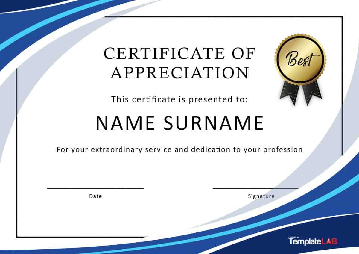 30 Free Certificate Of Appreciation Templates And Letters Intended For Template For Certificate Of Award