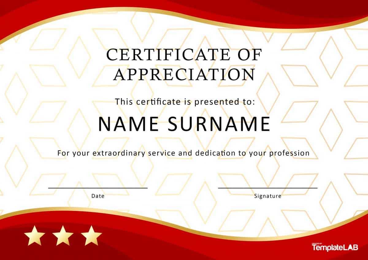 30 Free Certificate Of Appreciation Templates And Letters Regarding Recognition Of Service Certificate Template