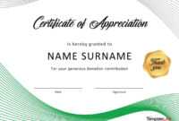 30 Free Certificate Of Appreciation Templates And Letters throughout Certificate Of Appearance Template