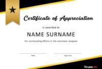 30 Free Certificate Of Appreciation Templates And Letters with regard to Volunteer Certificate Templates