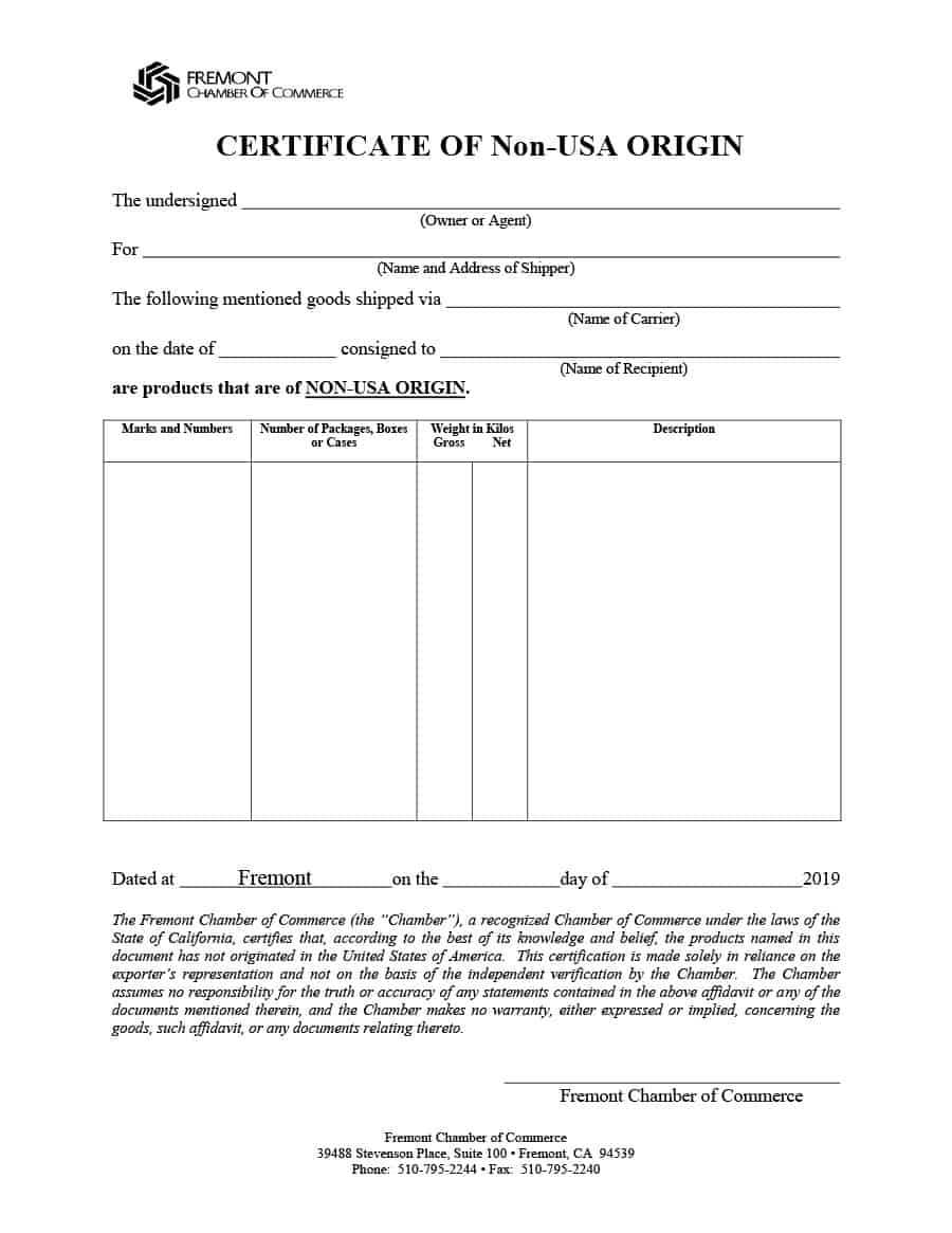 30 Printable Certificate Of Origin Templates (100% Free) ᐅ With Certificate Of Origin Template Word
