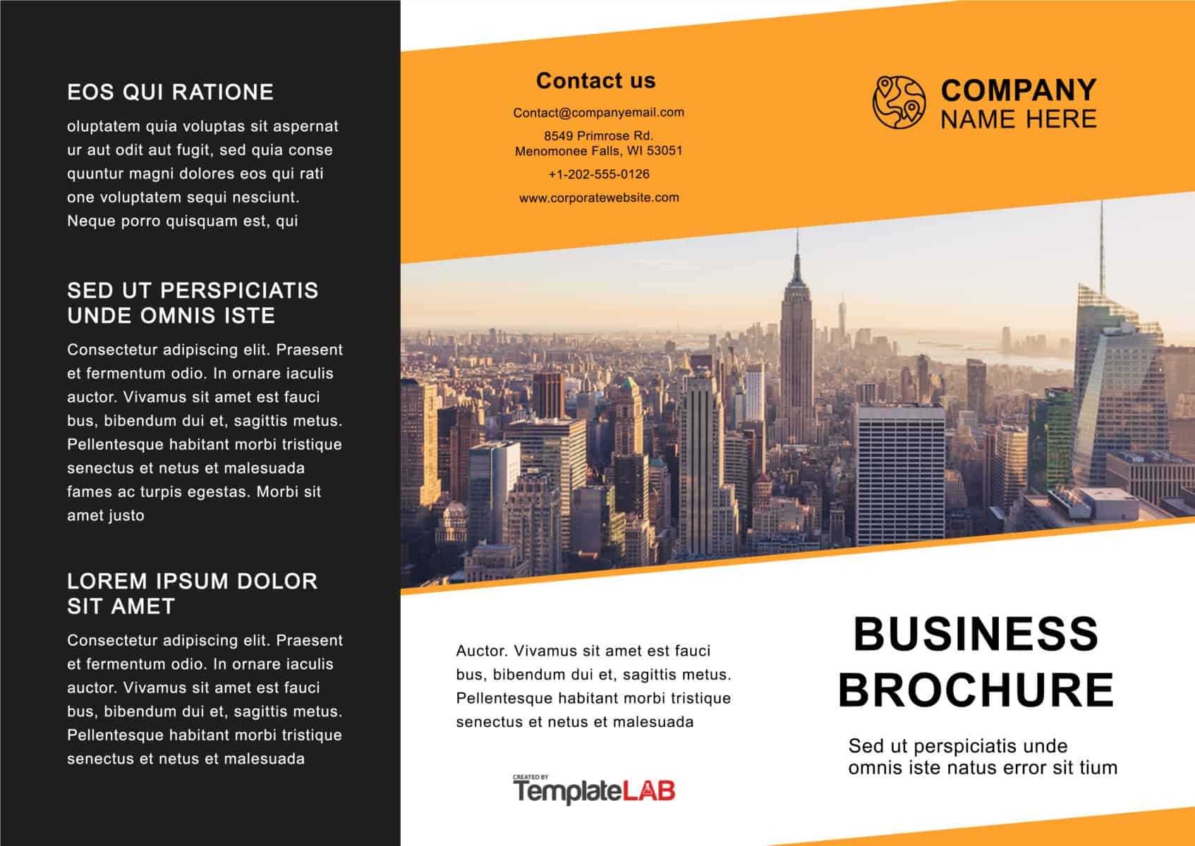 33 Free Brochure Templates (Word + Pdf) ᐅ Templatelab Throughout Free Online Tri Fold Brochure Template