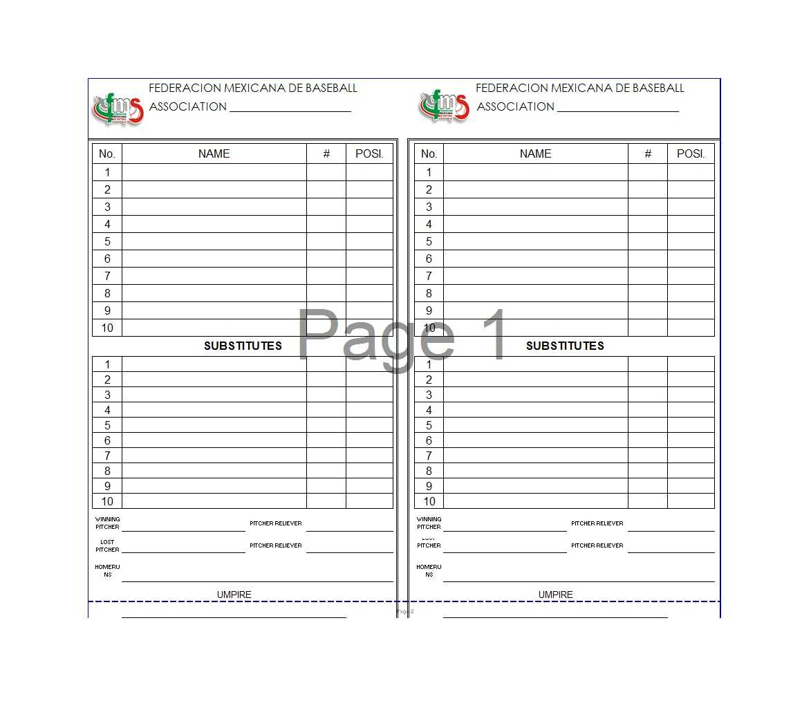 33 Printable Baseball Lineup Templates [Free Download] ᐅ Within Softball Lineup Card Template
