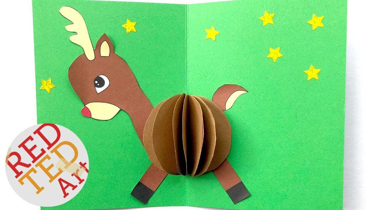 3D Christmas Card Diy - Easy Rudolph Pop Up Card - Templates - Paper Crafts With Regard To Diy Christmas Card Templates