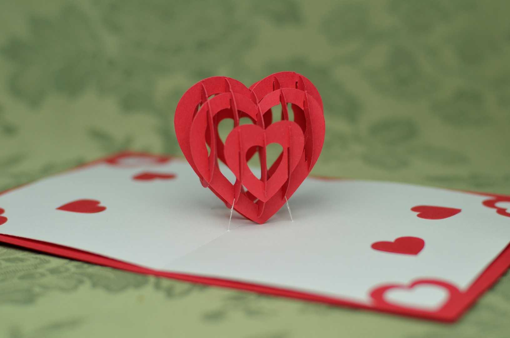 3D Heart Pop Up Card Template In I Love You Pop Up Card Template