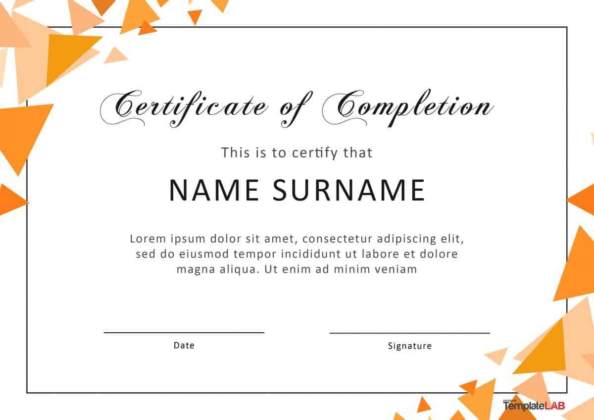 40 Fantastic Certificate Of Completion Templates [Word In Microsoft Office Certificate Templates Free