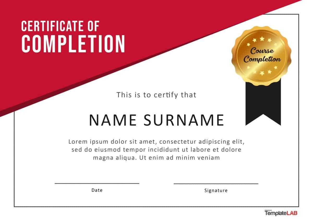 40 Fantastic Certificate Of Completion Templates [Word Inside Free Training Completion Certificate Templates