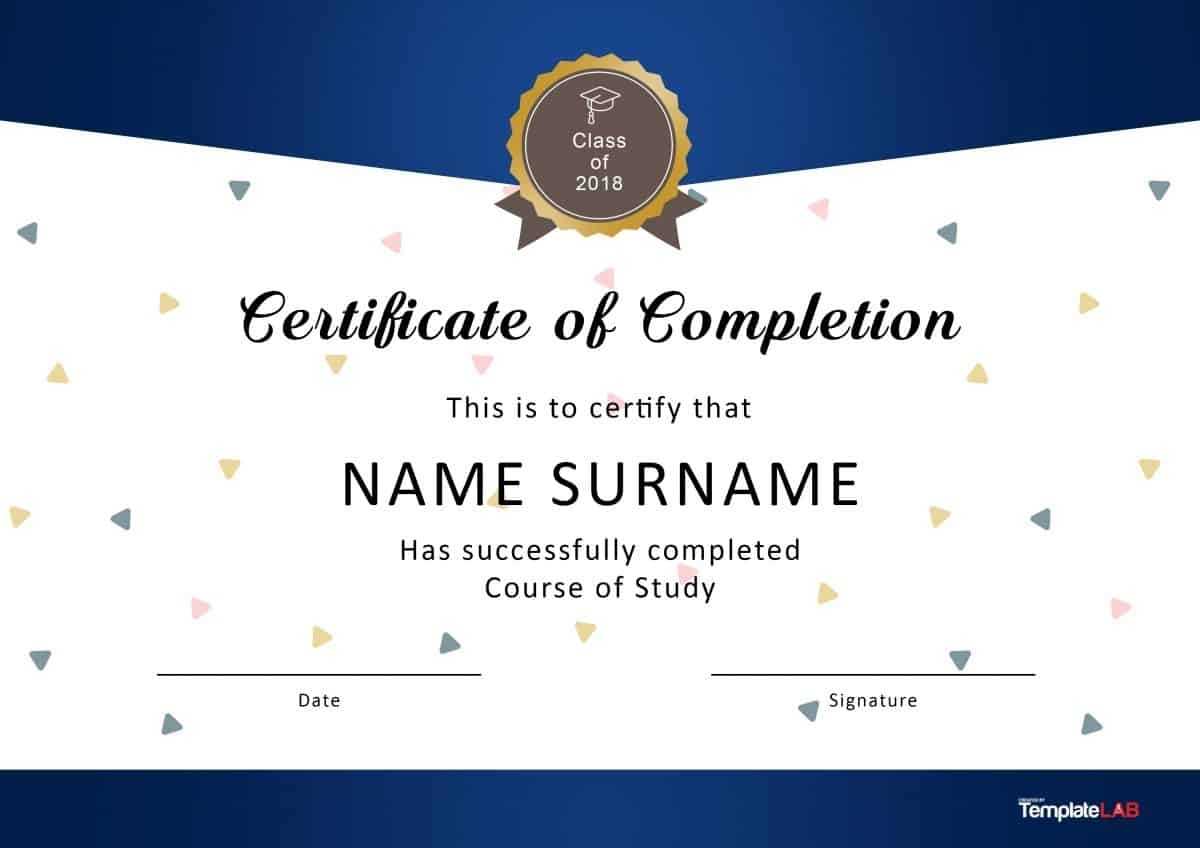 40 Fantastic Certificate Of Completion Templates [Word With Within Certificate Of Completion Template Word