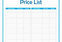 40 Free Price List Templates (Price Sheet Templates) ᐅ with Rate Card Template Word