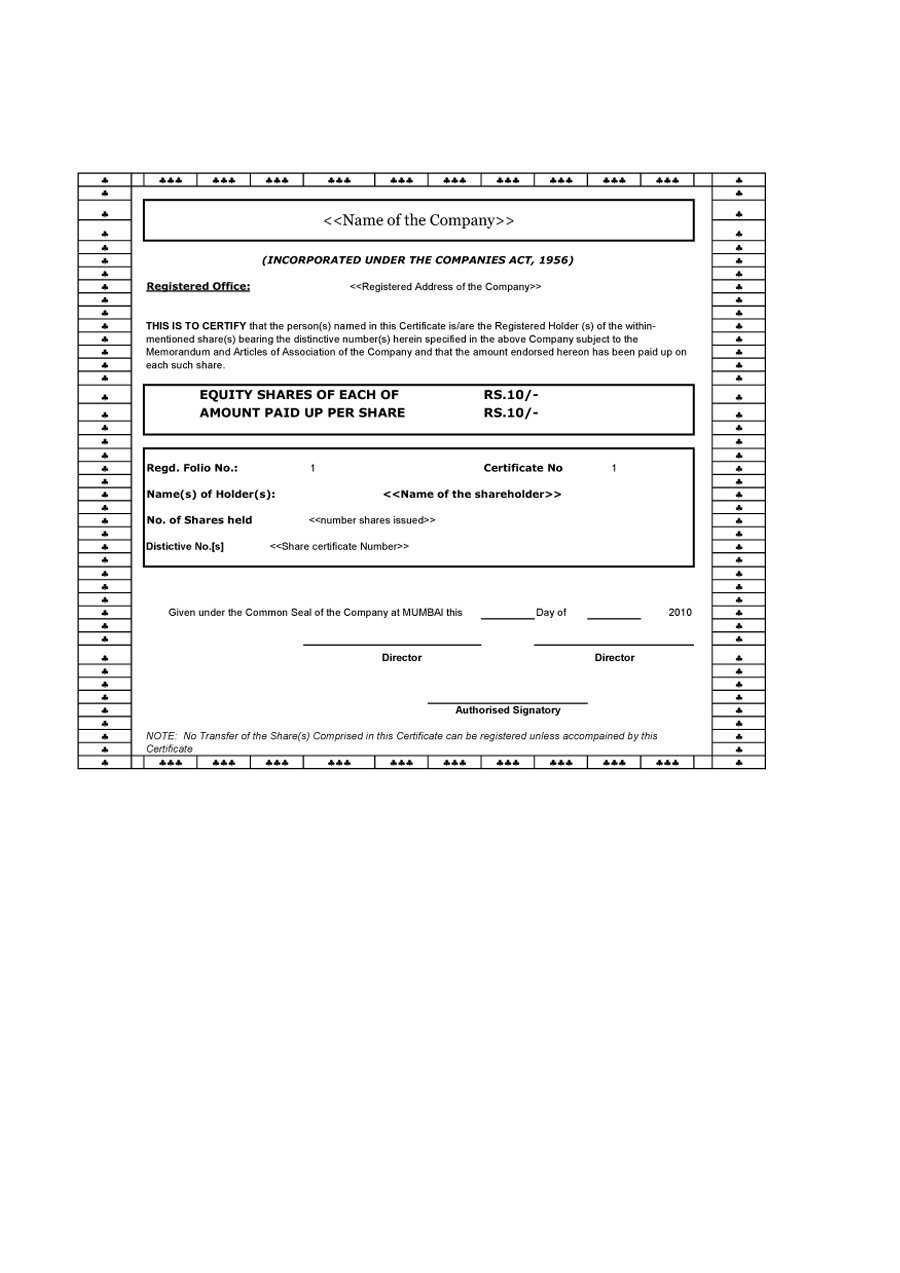 40+ Free Stock Certificate Templates (Word, Pdf) ᐅ Templatelab Inside Corporate Bond Certificate Template