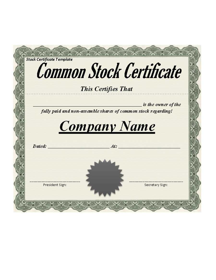 40+ Free Stock Certificate Templates (Word, Pdf) ᐅ Templatelab Within Corporate Bond Certificate Template