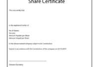 41 Free Stock Certificate Templates (Word, Pdf) - Free intended for Share Certificate Template Pdf