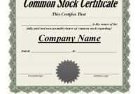 41 Free Stock Certificate Templates (Word, Pdf) - Free throughout Free Stock Certificate Template Download
