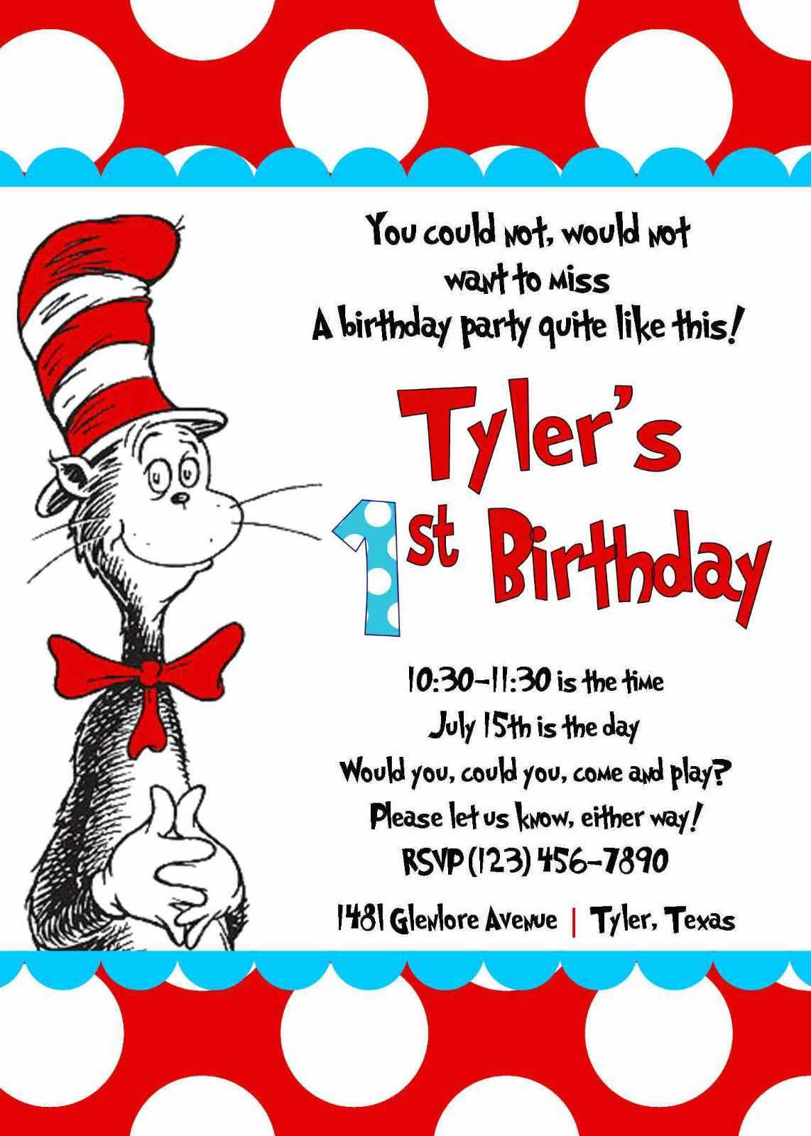 45 How To Create Dr Seuss Birthday Invitation Template Now Pertaining To Dr Seuss Birthday Card Template