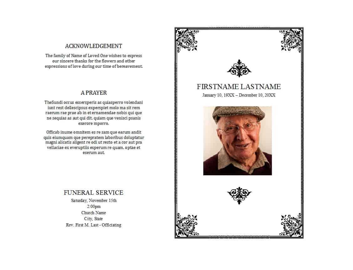 47 Free Funeral Program Templates (In Word Format) ᐅ With Memorial Card Template Word
