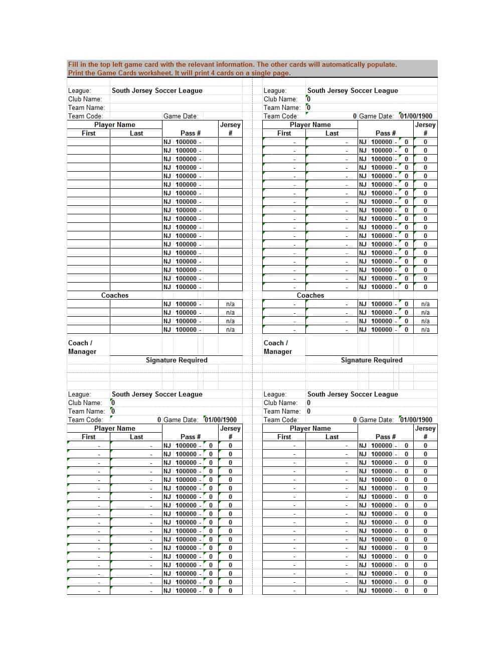 49 Printable Soccer Roster Templates (Soccer Lineup Sheets) ᐅ Within Soccer Referee Game Card Template