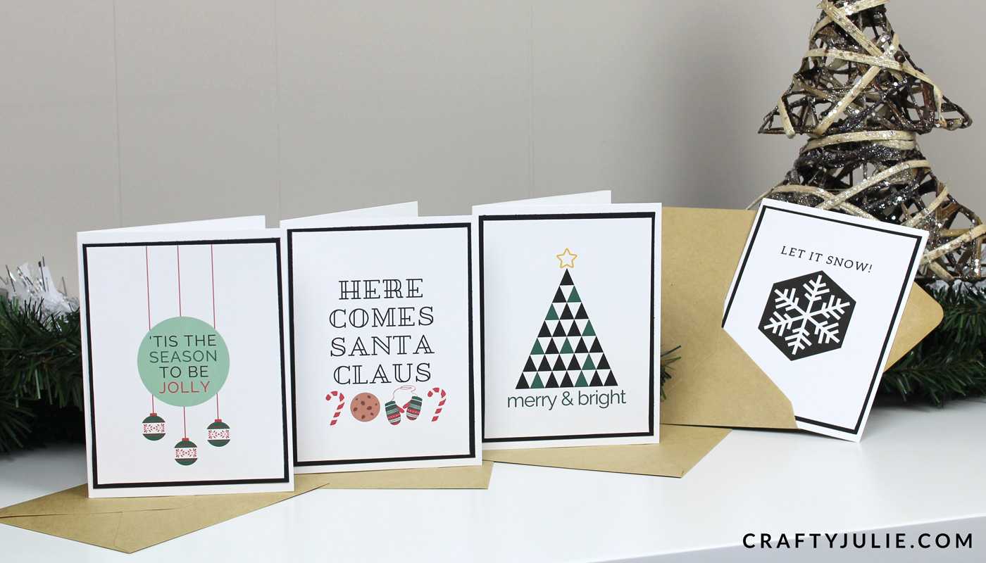 5 Easy Diy Christmas Cards · Crafty Julie For Print Your Own Christmas Cards Templates