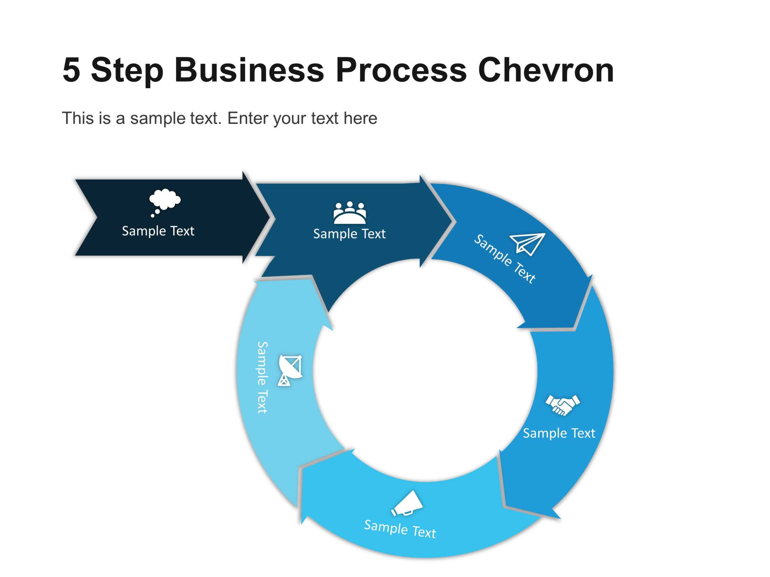 5 Step Business Process Chevron Diagram Template | Chevron With Powerpoint Chevron Template
