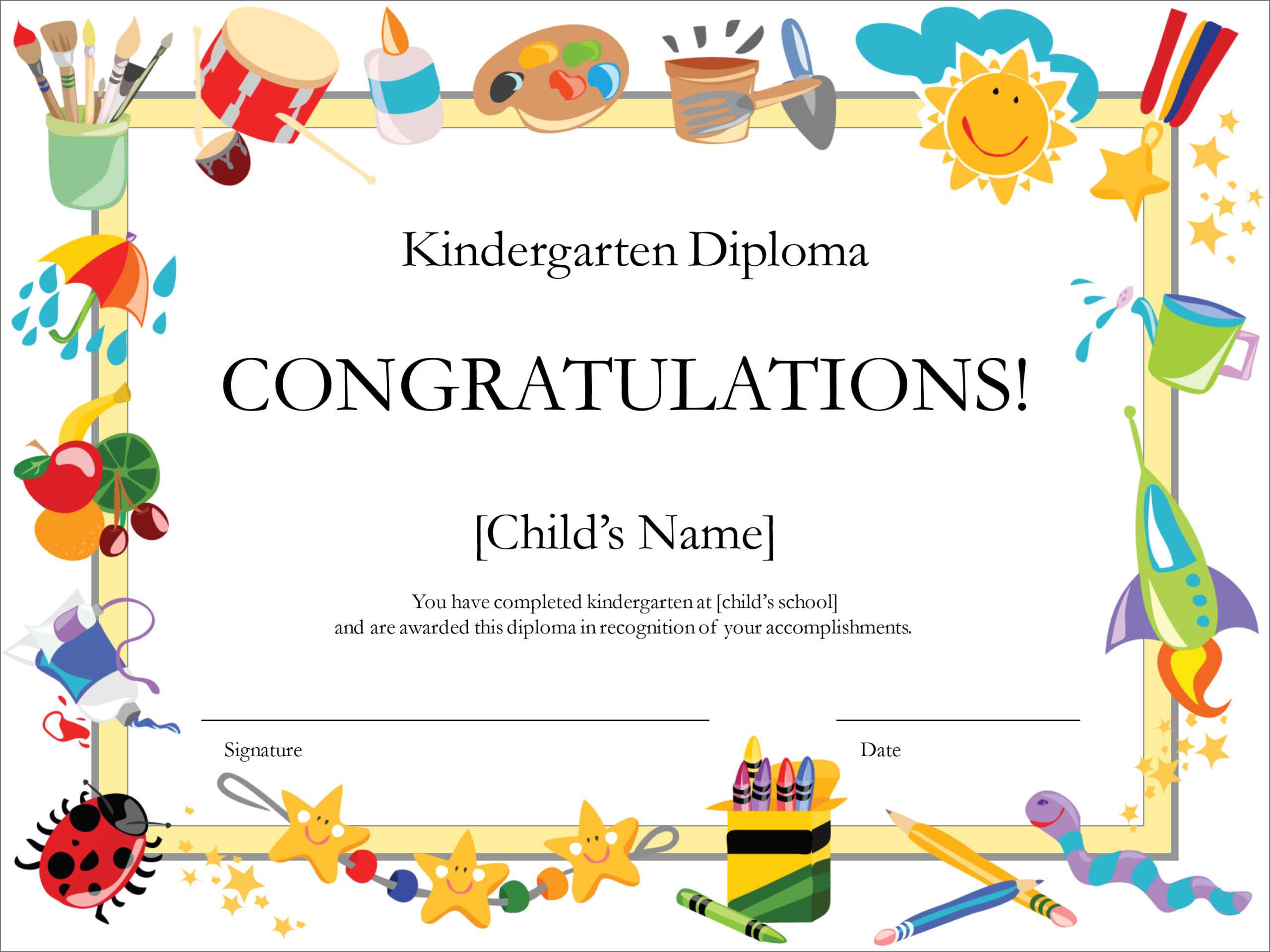 50 Free Creative Blank Certificate Templates In Psd Pertaining To Free Kids Certificate Templates