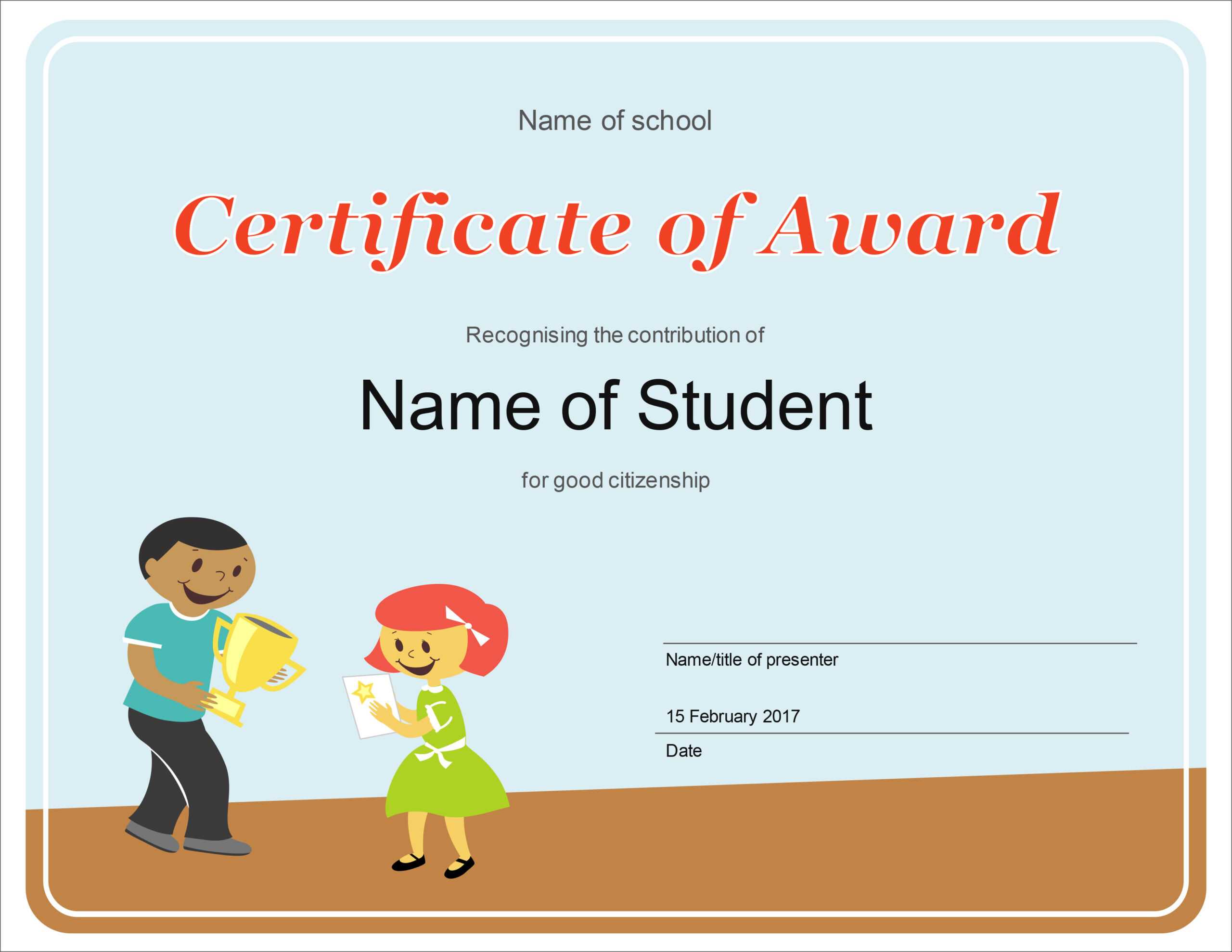 50 Free Creative Blank Certificate Templates In Psd Regarding Free School Certificate Templates