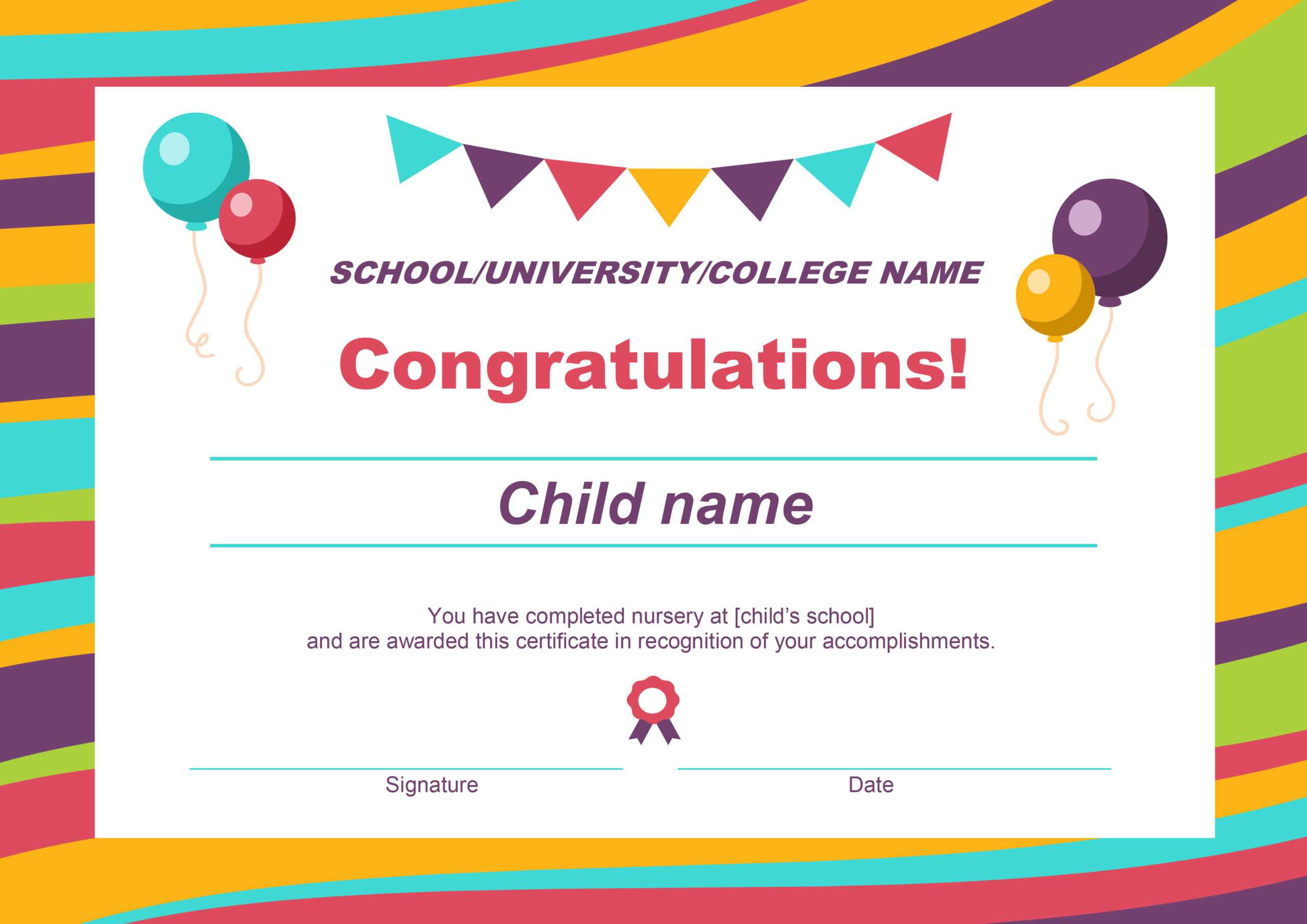 50 Free Creative Blank Certificate Templates In Psd With Free Kids Certificate Templates