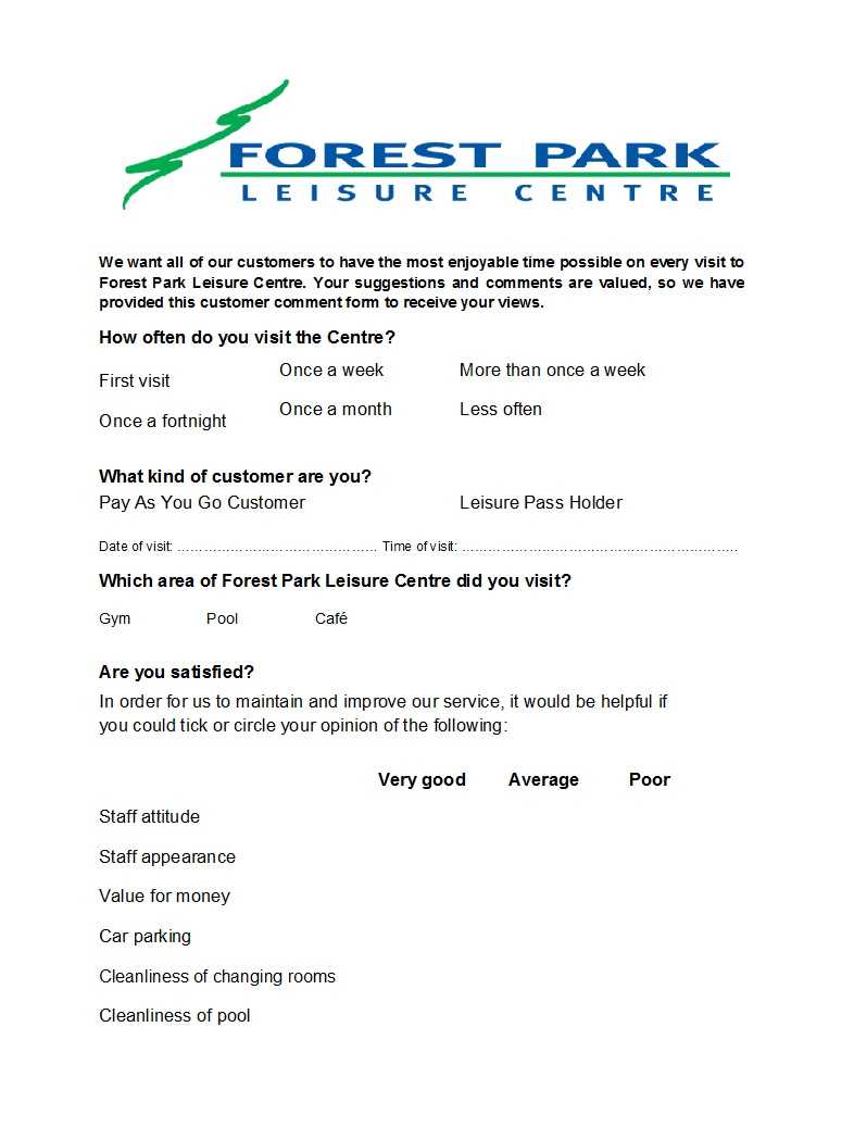 50 Printable Comment Card & Feedback Form Templates ᐅ Pertaining To Comment Cards Template