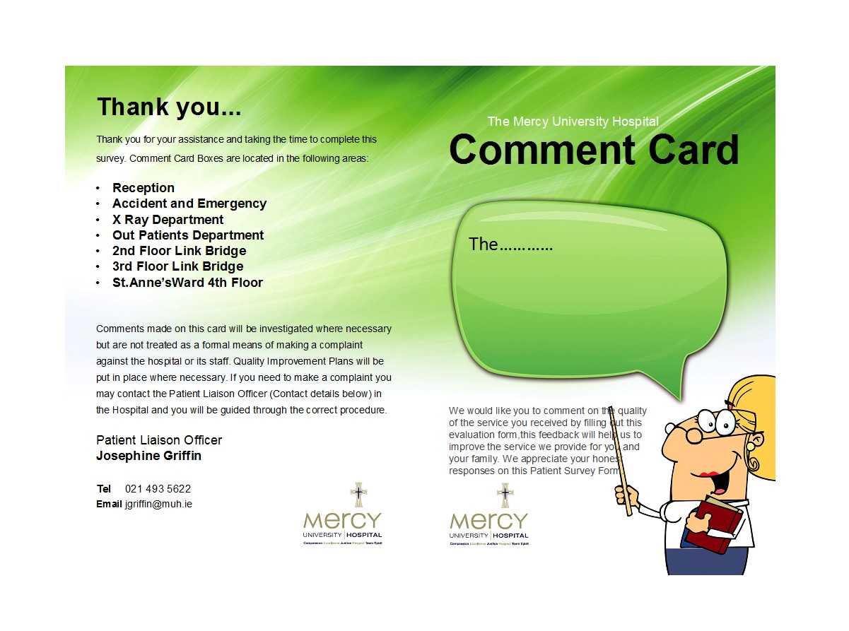 50 Printable Comment Card & Feedback Form Templates ᐅ Throughout Survey Card Template