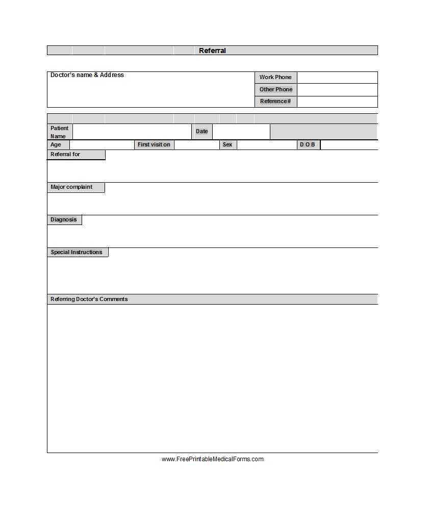 50 Referral Form Templates [Medical & General] ᐅ Templatelab Within Referral Card Template Free