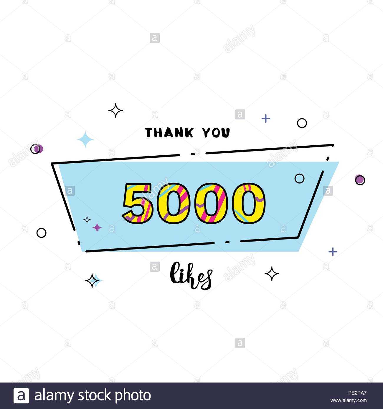 5000 Likes Thank You Card. Template For Social Media. Vector Regarding Soccer Thank You Card Template