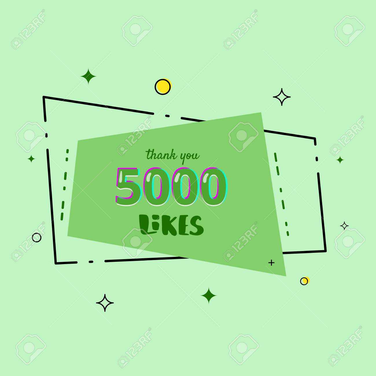 5000 Likes Thank You Card. Template For Social Media. Vector.. Throughout Soccer Thank You Card Template