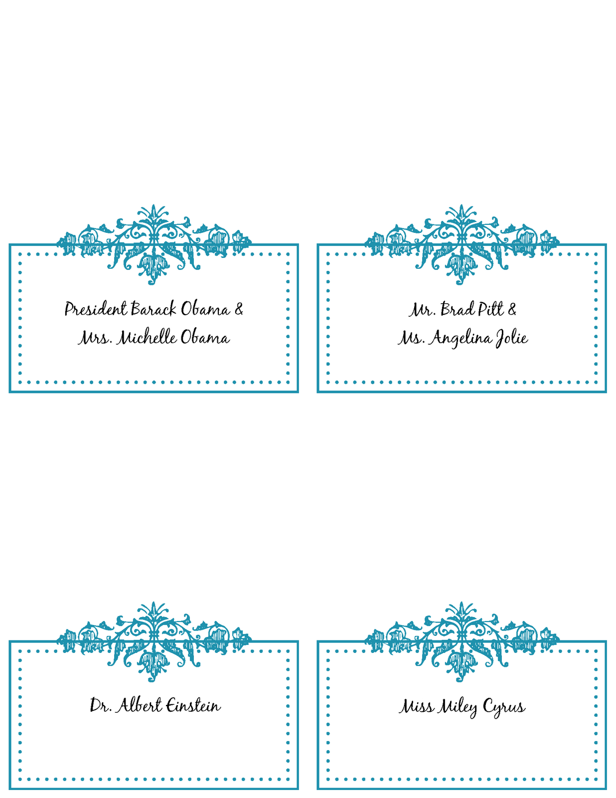 6 Best Images Of Free Printable Wedding Place Cards – Free With Place Card Template 6 Per Sheet