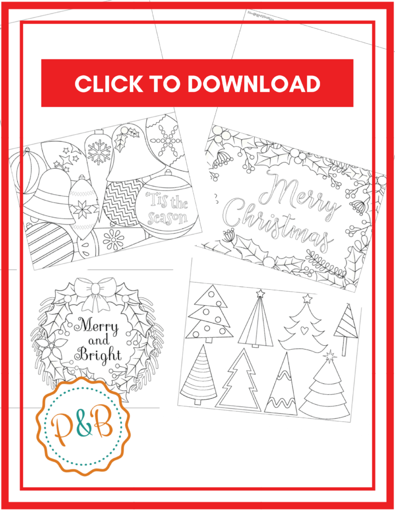 6 Unique Christmas Cards To Color Free Printable Download Within Printable Holiday Card Templates