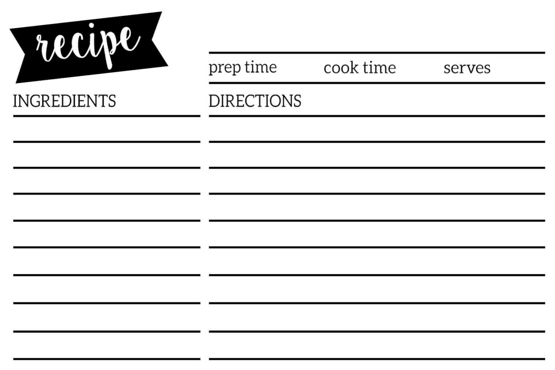 73 How To Create Free Printable 4X6 Recipe Card Template With 4X6 Photo Card Template Free