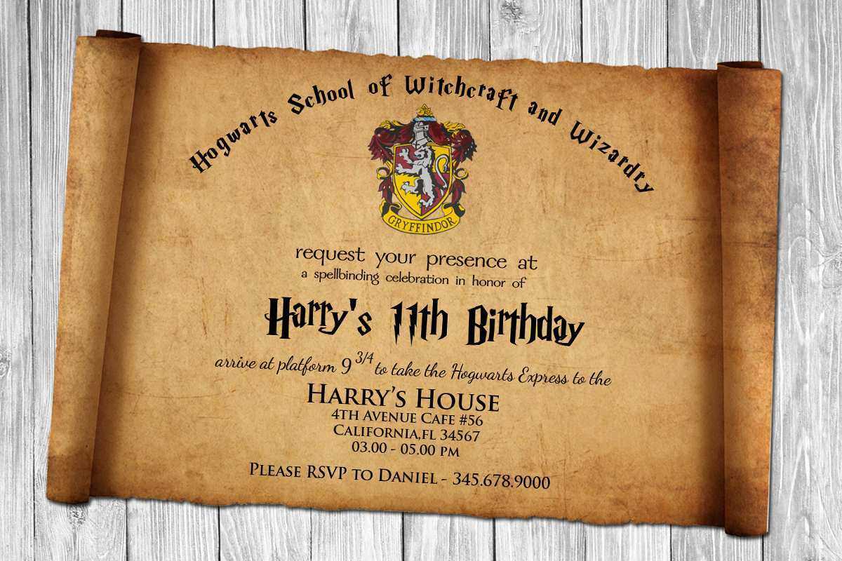 85 Visiting Free Harry Potter Birthday Invitation Template Intended For Harry Potter Certificate Template