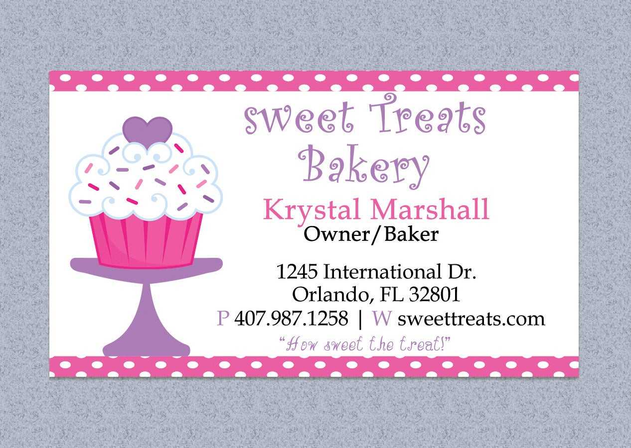 8F04A Cake Shop Business Card Template Business Card With Cake Business Cards Templates Free
